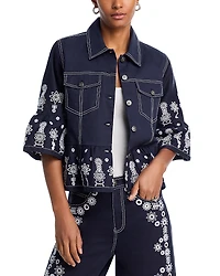 Cinq a Sept Mazie Eyelet Mandie Denim Jacket