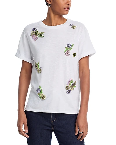 Cinq a Sept Crystal Ivy Shrunken Tee