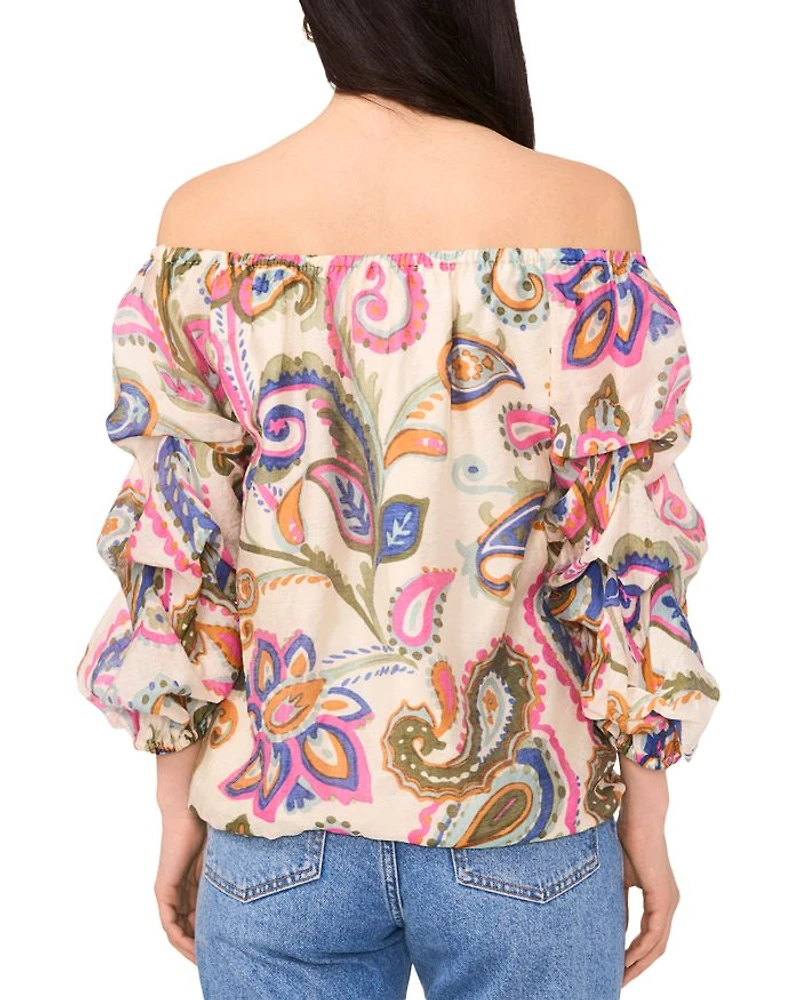 Off Shoulder Bubble Sleeve Top
