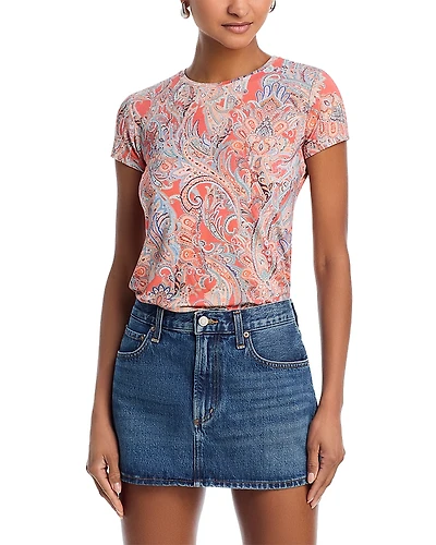 L'Agence Ressi Crewneck Paisley Tee