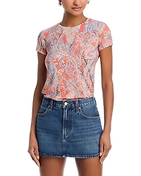 L'Agence Ressi Crewneck Paisley Tee