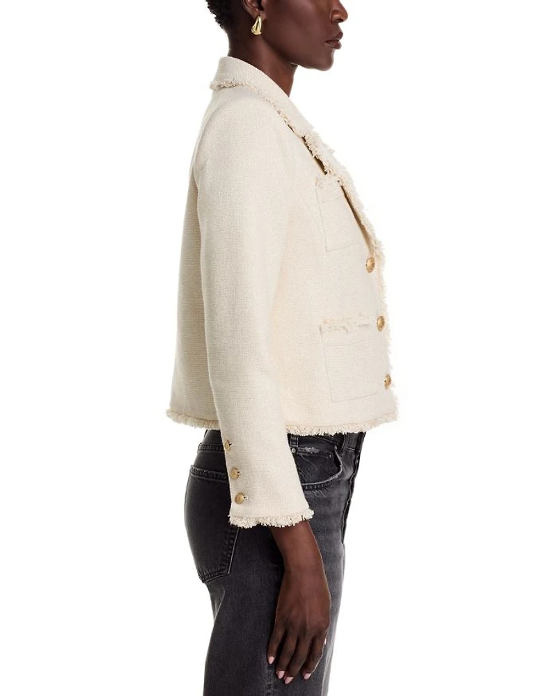Sylvia Fringe Trim Tweed Jacket
