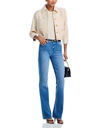 Selma Mid Rise Baby Boot Jeans Rosales