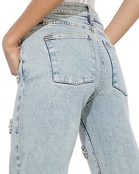 Roxy Embellished Straight Leg Jeans