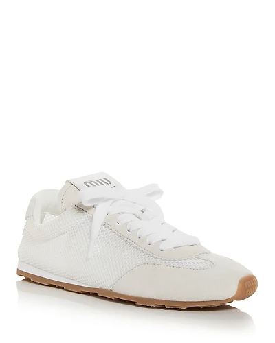 Miu Miu Women's Plume Logo Sneakers