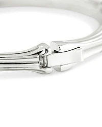 Pavé Bamboo Bangle Bracelet in Sterling Silver
