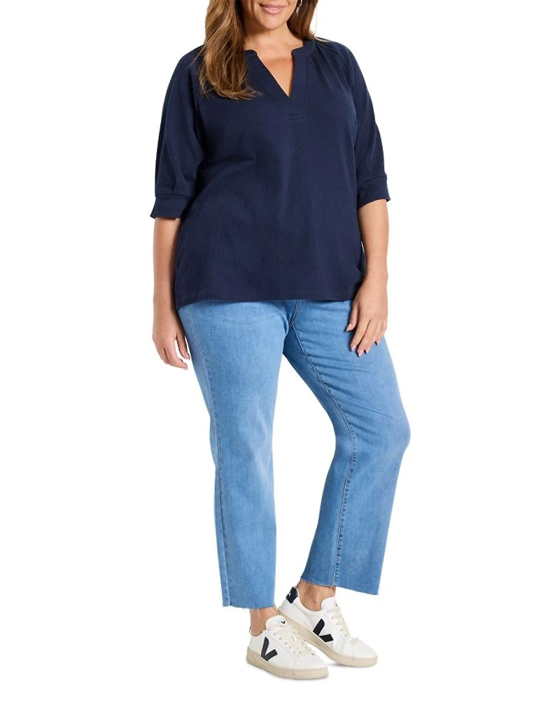 Crinkle Knit Café Top