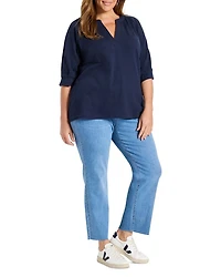 Crinkle Knit Café Top