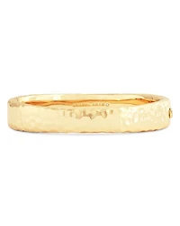 Farrier 18K Yellow Gold Plated or Sterling Silver Wide Hinged Bangle Bracelet