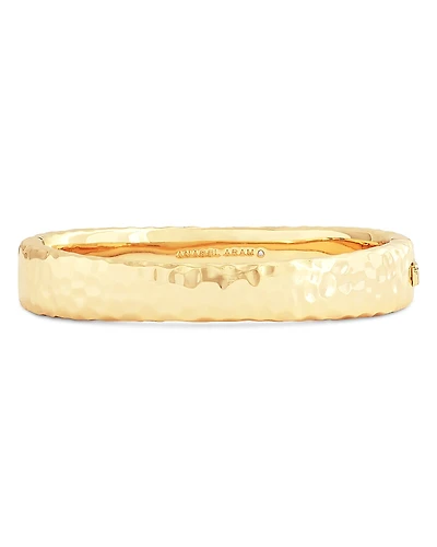 Anabel Aram Farrier 18K Yellow Gold Plated or Sterling Silver Wide Hinged Bangle Bracelet