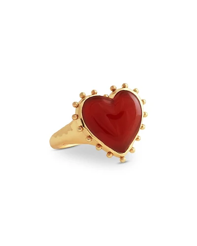 Red Onyx Heart Ring