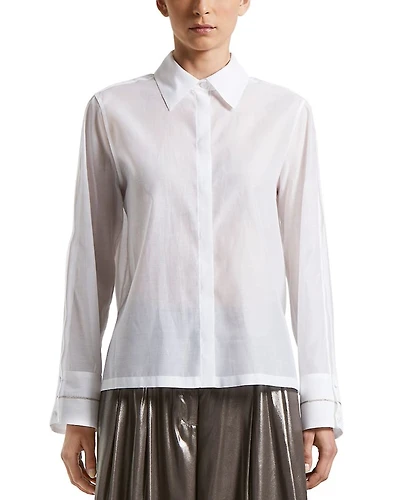 Hidden Placket Long Sleeve Shirt