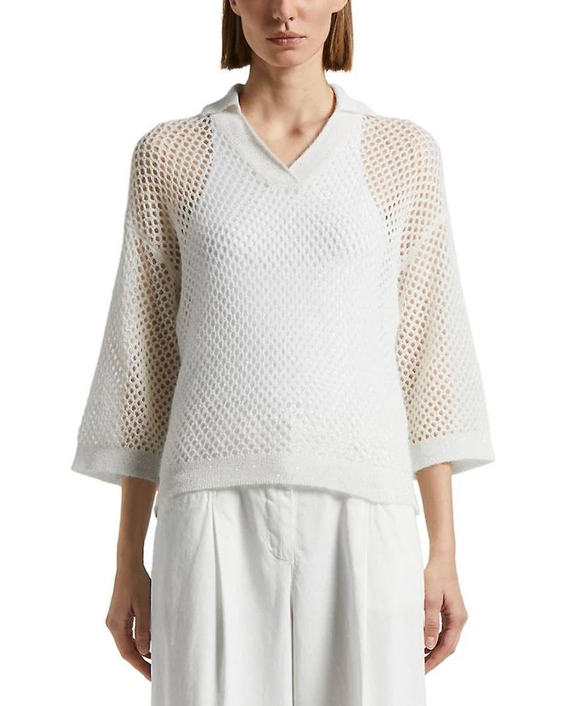 Knitted Polo Kimono Sweater