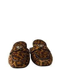 Women's Leopard-Print Leather Mules