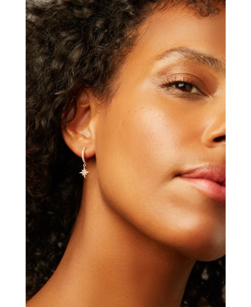 Celeste Crescent Moon Huggie Hoops Earrings