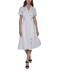 Karl Lagerfeld Paris Faux Wrap Midi Dress