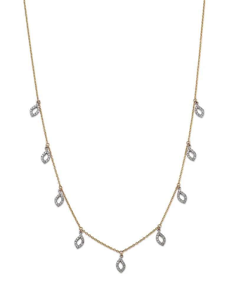 Bloomingdale's Fine Collection Diamond Droplet Station Necklace
