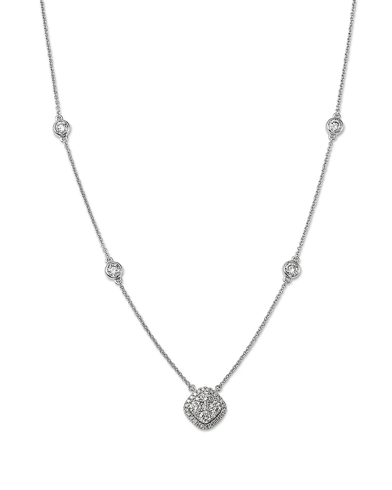 Bloomingdale's Fine Collection Diamond Halo Cluster Pendant Necklace