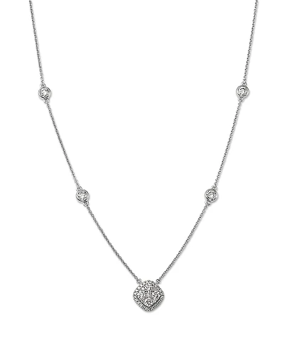 Bloomingdale's Fine Collection Diamond Halo Cluster Pendant Necklace