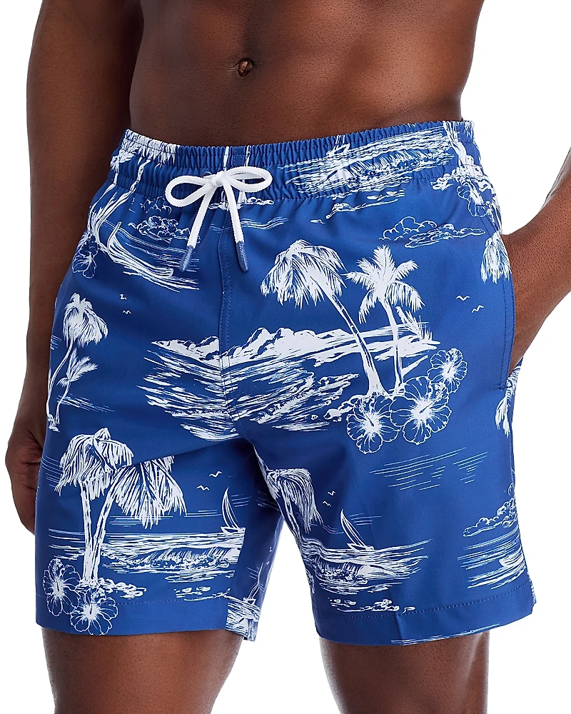 Trunks Surf & Swim Co. Sano Tropical Island Print 6.5 Swim Trunks