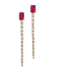 Bloomingdale's Fine Collection Ruby & Diamond Linear Drop Earrings