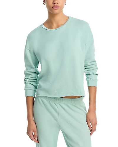 Aqua Tessa Raw Hem Pullover Sweatshirt - Exclusive
