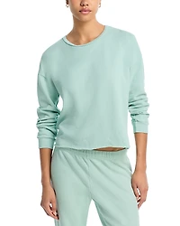 Aqua Tessa Raw Hem Pullover Sweatshirt - Exclusive