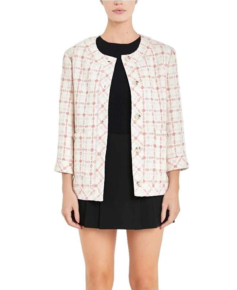 English Factory Women's Tweed Boxy Jacket
