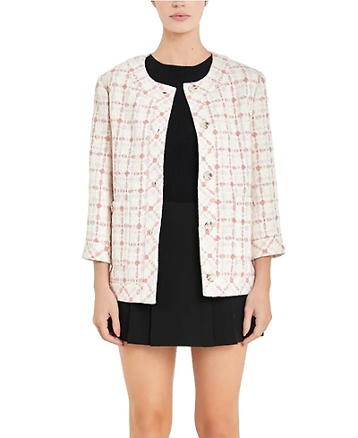 English Factory Women's Tweed Boxy Jacket