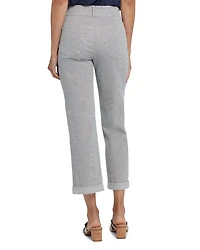 Bailey High Rise Cropped Straight Jeans Luarca Stripe