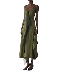 Crinkled Satin Slip Dress