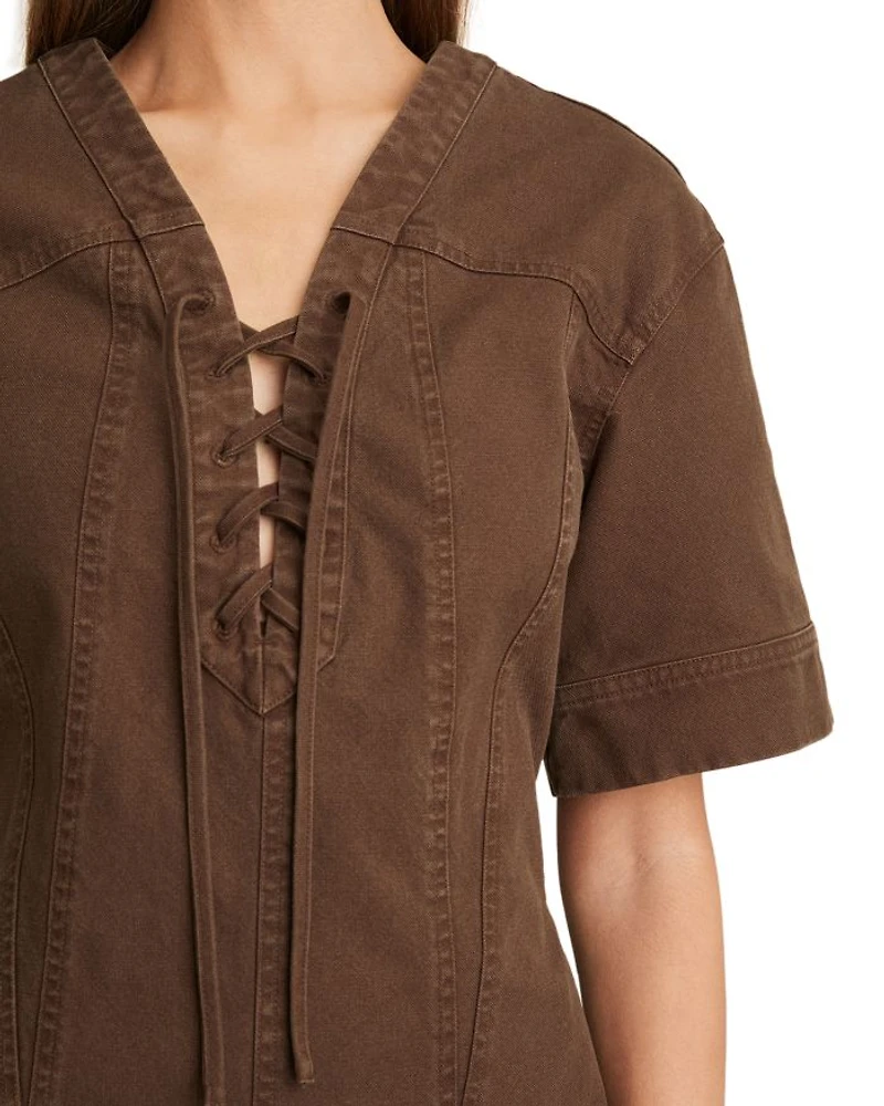 Tia Lace Up Shift Dress