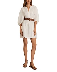 Romi Linen Balloon Sleeved Short Dress