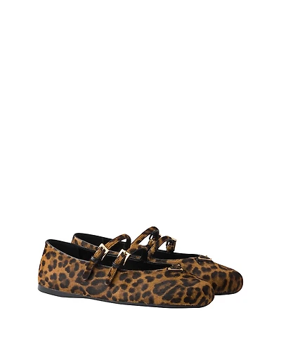 Prada Women's Printed Leather Ballerinas