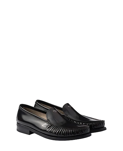 Prada Men's Brushed Leather Loafers