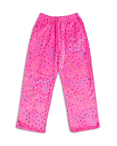 Iscream Girls' Foil Heart Plush Pants - Big Kid