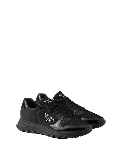 Prada Men's Prax 01 Re-Nylon and Brushed Leather Sneakers