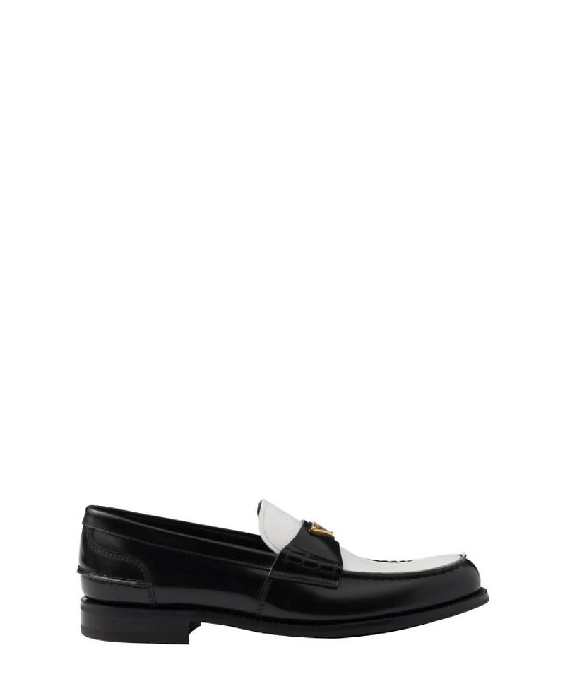 Men's Two-Tone Brushed Leather Loafers