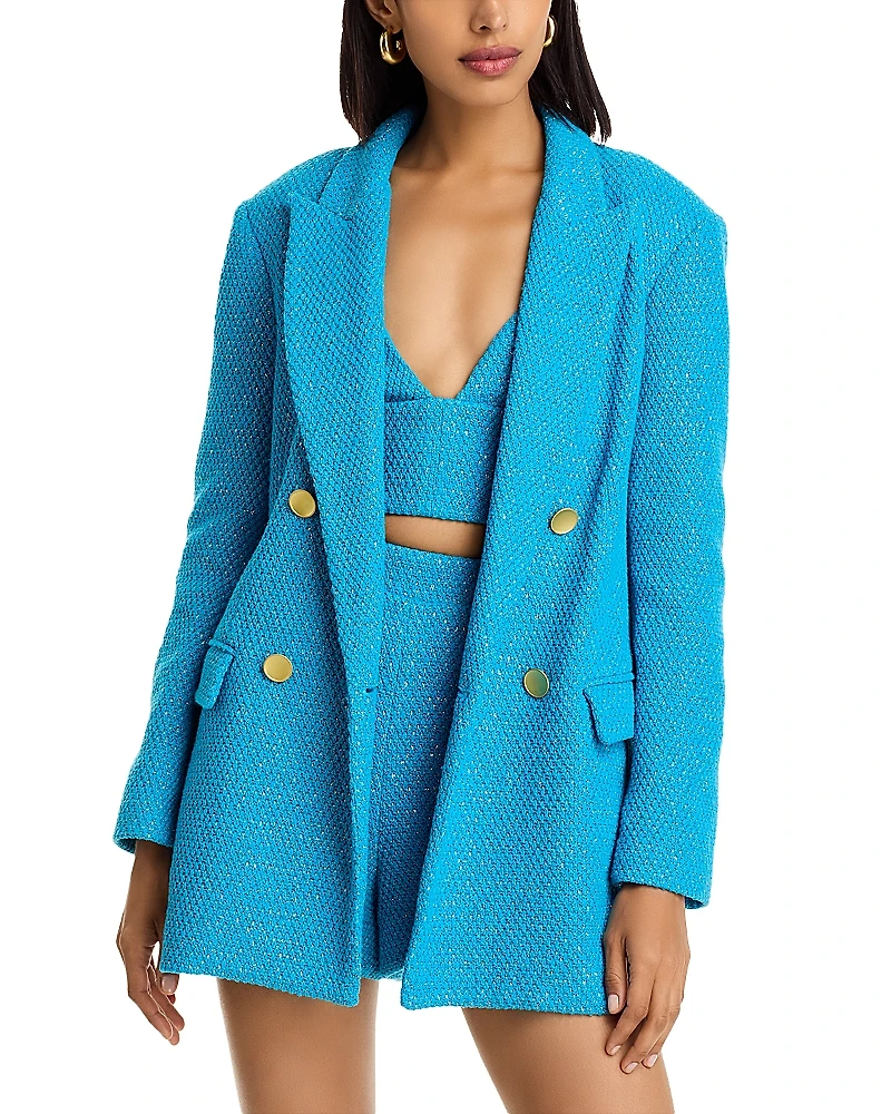 L'Agence Riva Knit Double Breasted Blazer