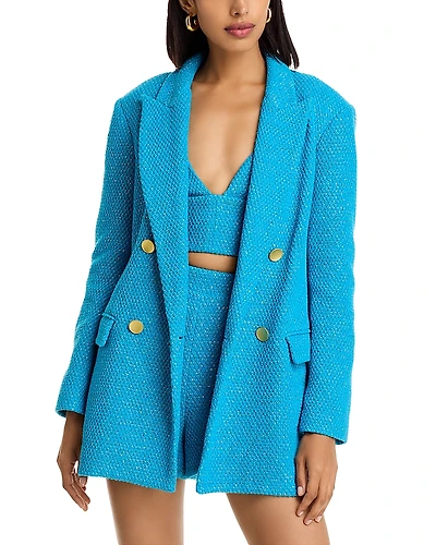 L'Agence Riva Knit Double Breasted Blazer