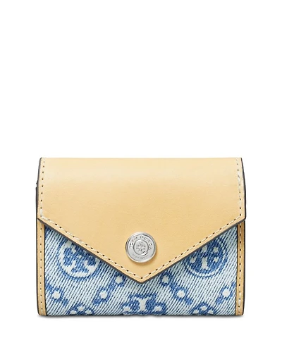 Small T Monogram Coated Canvas Envelope Wallet