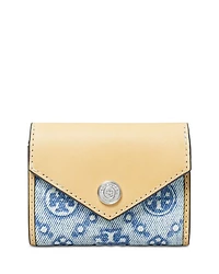 Small T Monogram Coated Canvas Envelope Wallet