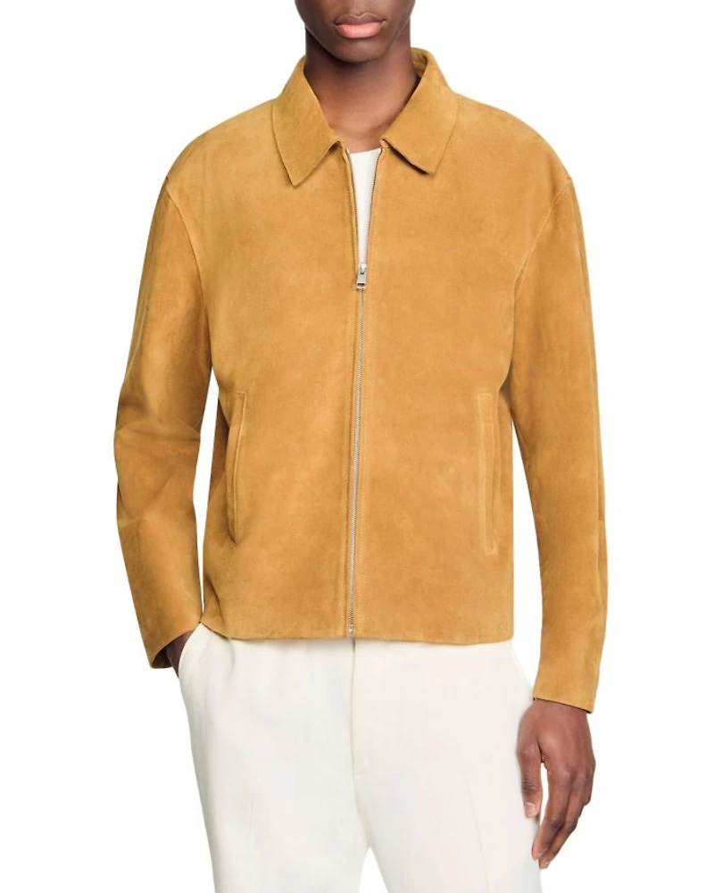 Leather Zip Front Jacket