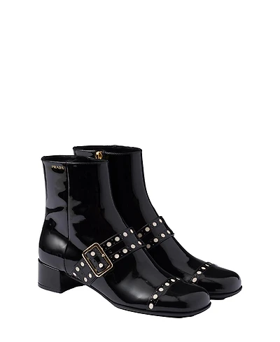 Prada Women's Patent Leather Ankle Boots