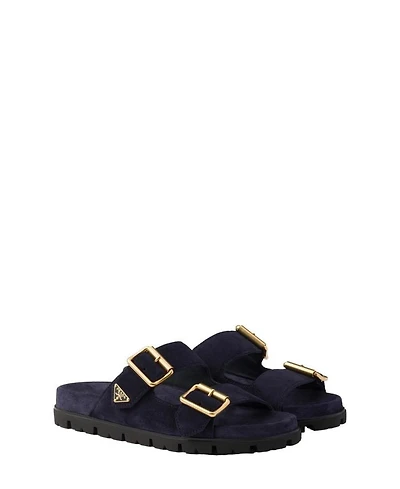 Women's Suede Strap Slides