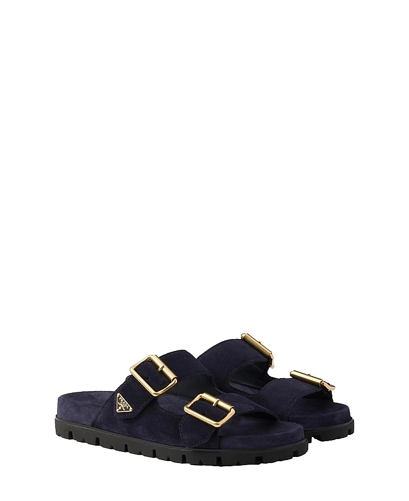 Prada Women's Suede Strap Slides