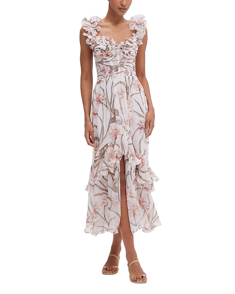 PatBO Botanic Flutter Sleeve Hi Low Maxi Dress