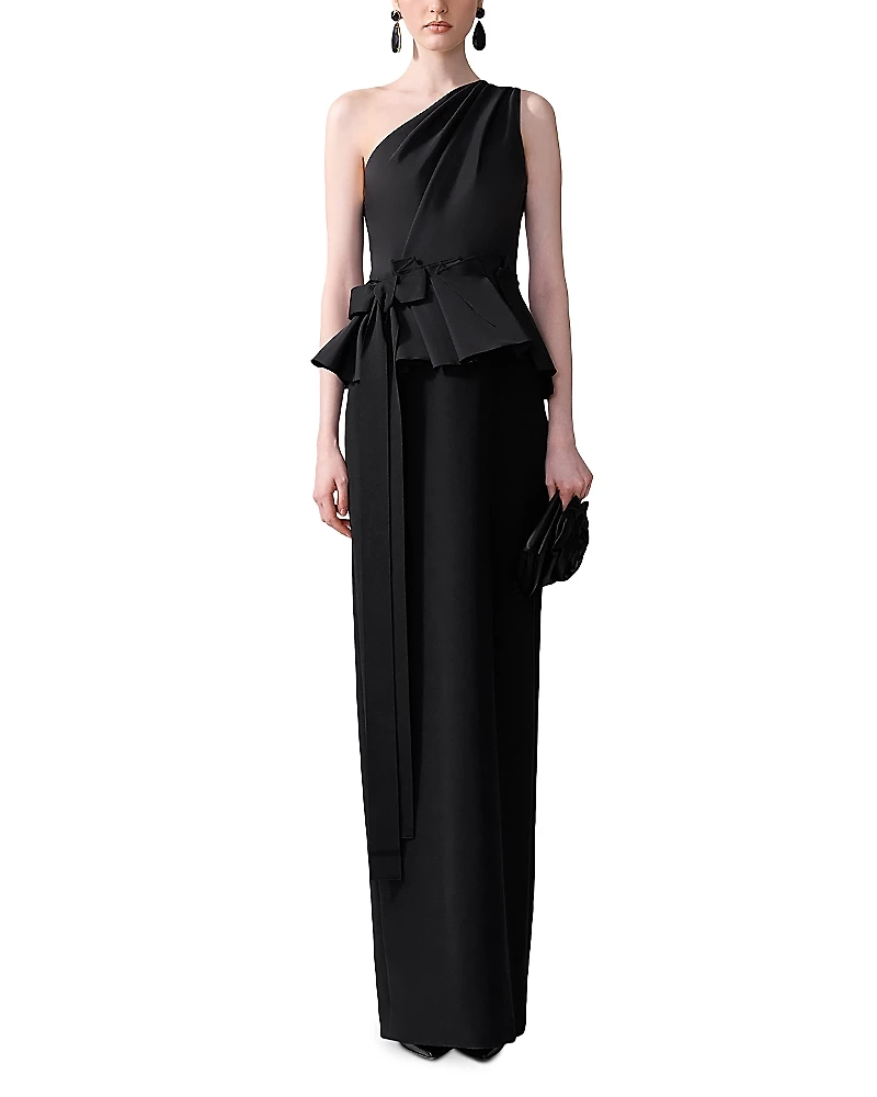 Carolina Herrera One Shoulder Column Gown