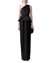 Carolina Herrera One Shoulder Column Gown