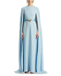 Oscar de la Renta Silk Blend Draped Butterfly Gown